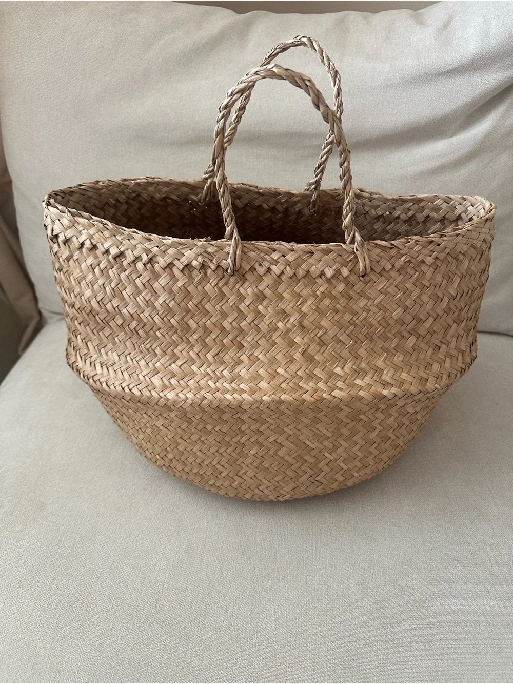Natural Woven Straw Tote Bag - Neutral